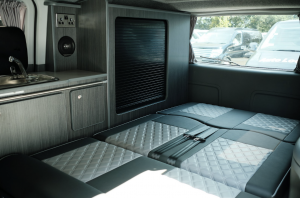 First Campervan Trip | Bespoke leather bed. 