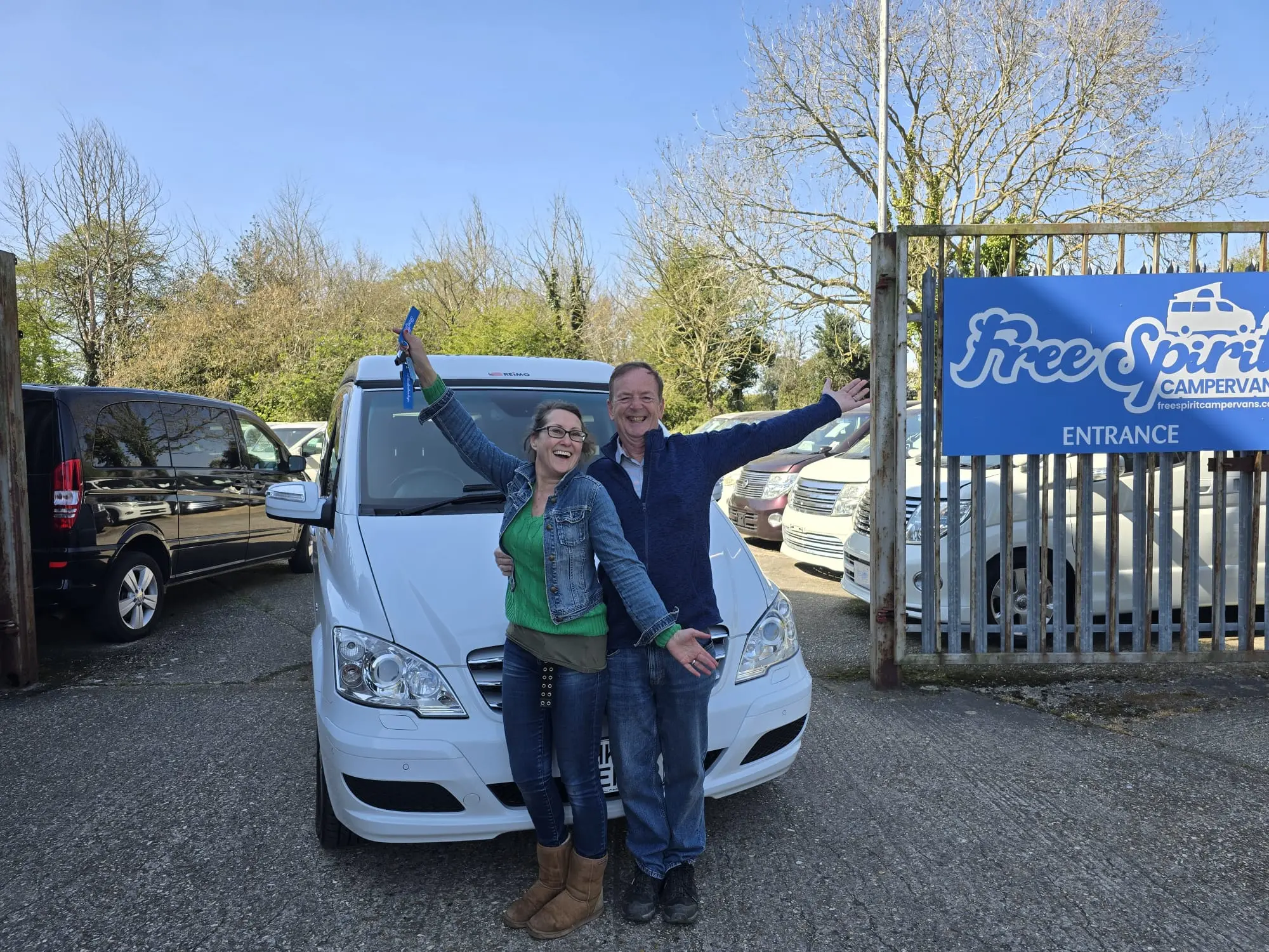 Anna and Nigel collecting their Mercedes Viano Free Spirit Campervan Anna and Nigel collecting their Free Spirit Campervan