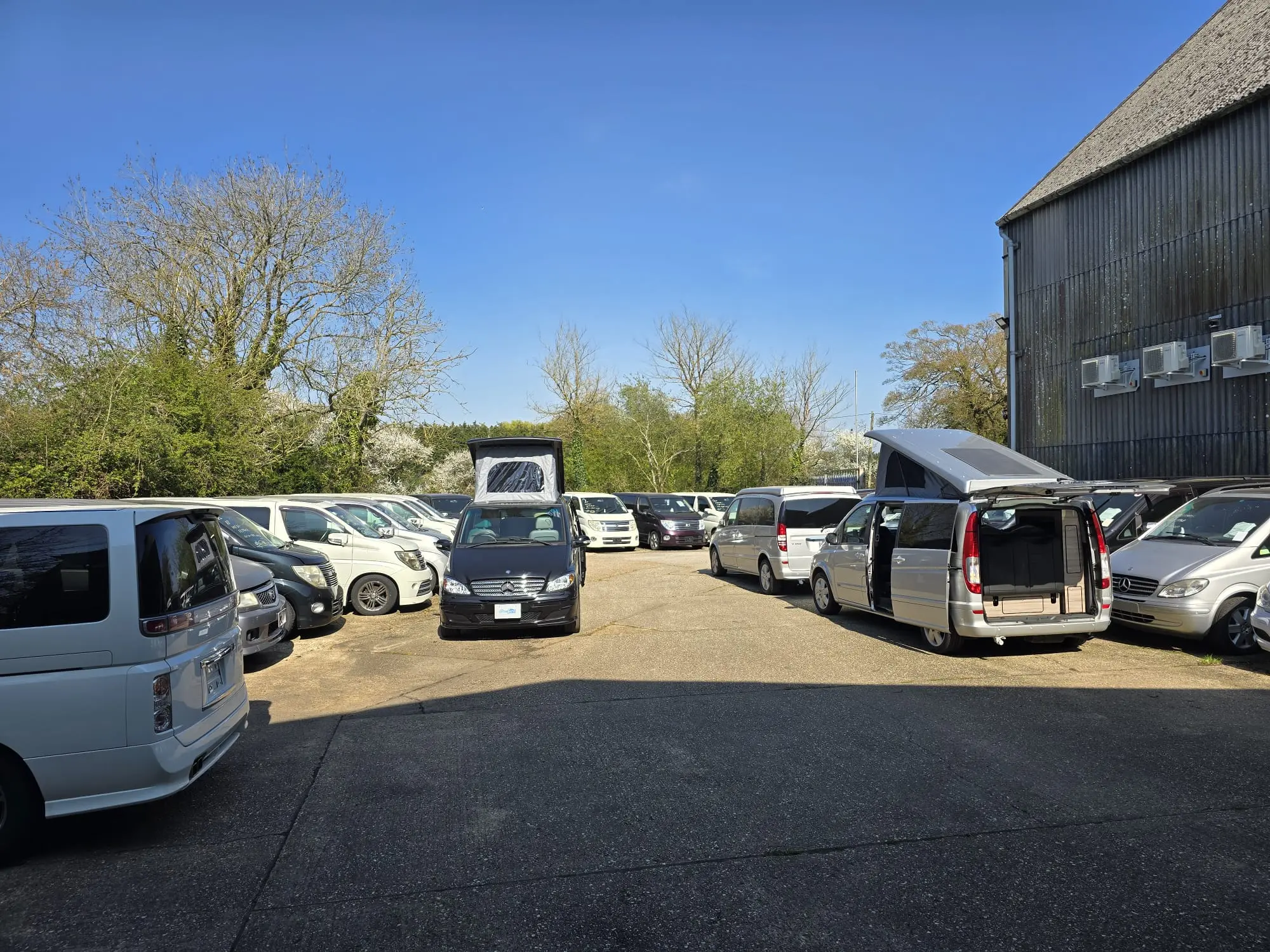 Free Spirit Campervans Showroom Workshop 1 Huge selection of campervans at Free Spirit Showroom on the South Coast