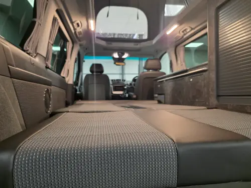 Sleeping place of a compact campervan